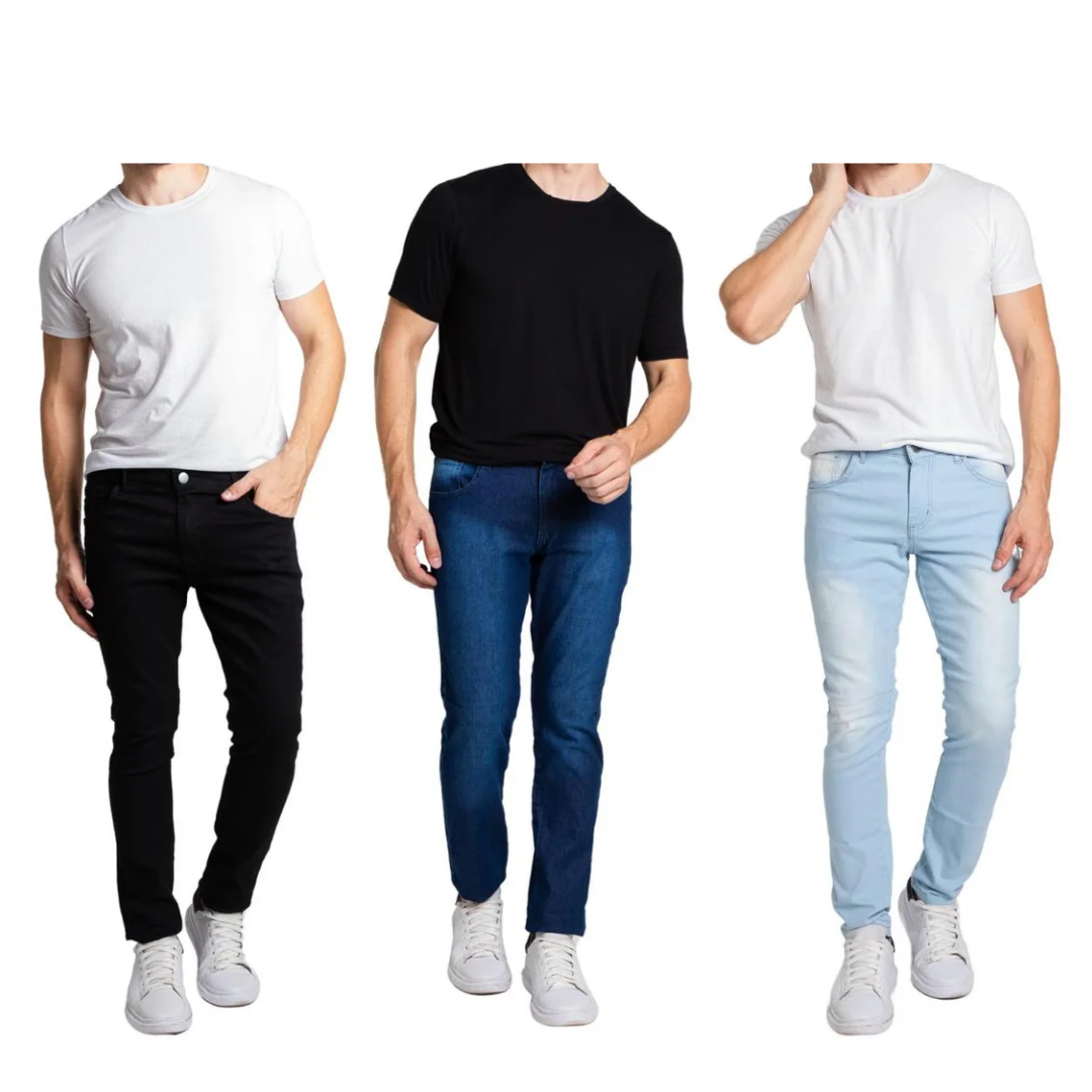 Kit 3 Calças - Jeans Slim Fit
