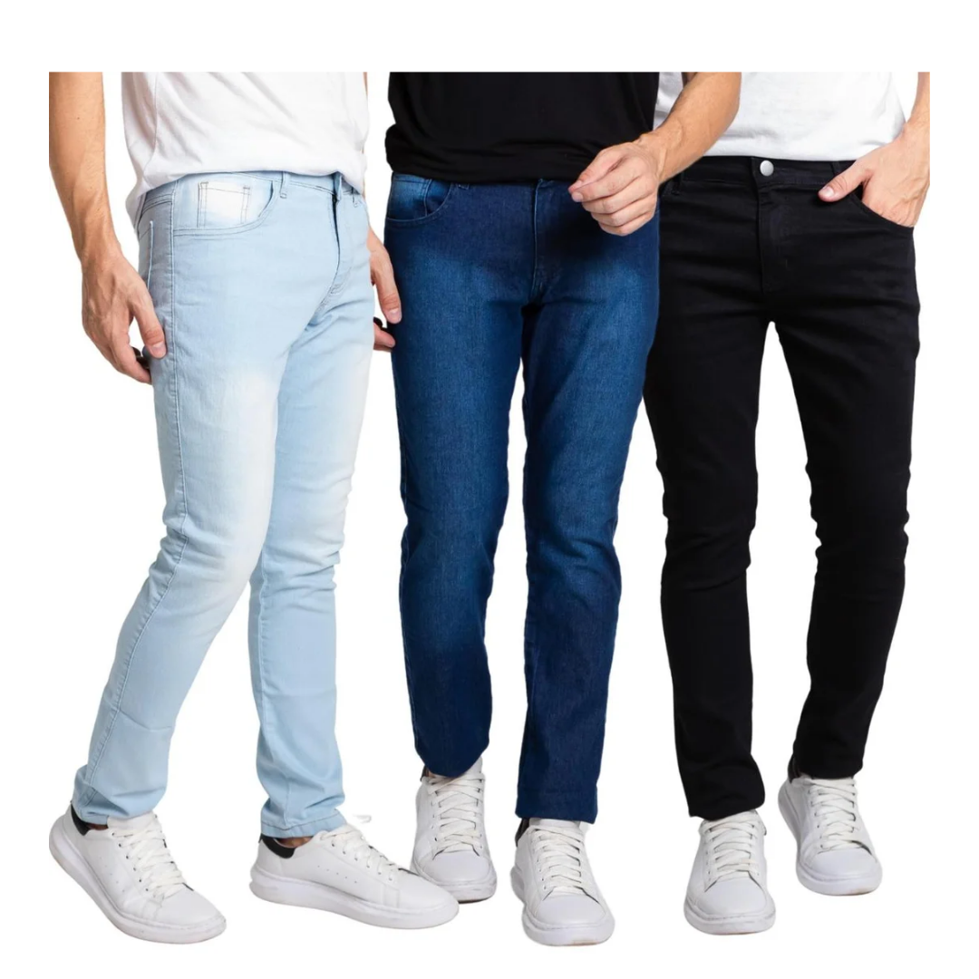 Kit 3 Calças - Jeans Slim Fit