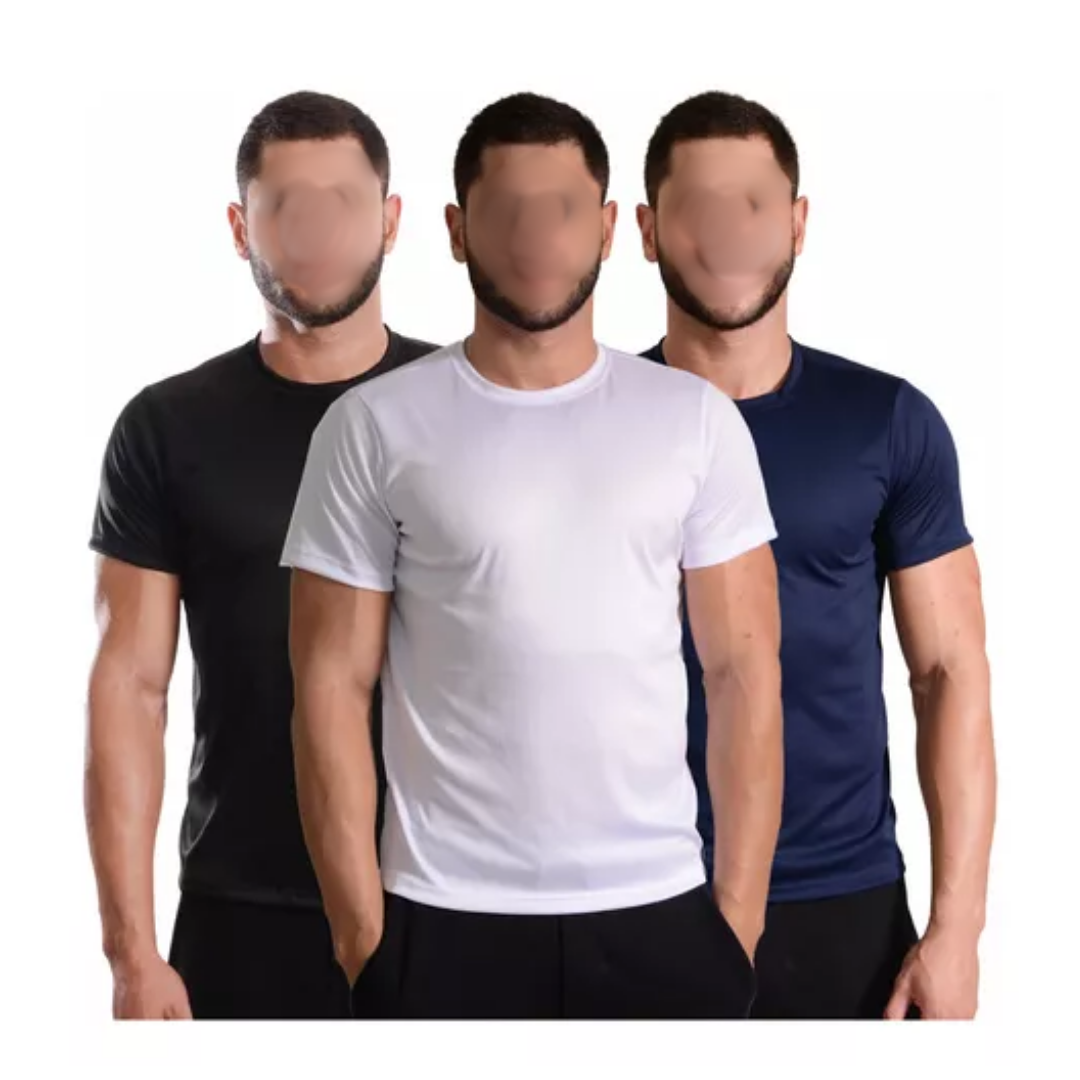Kit 3 Camisetas Básicas Dry Fit – Conforto Total no Dia a Dia